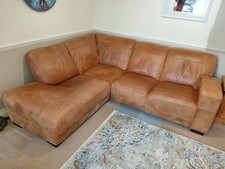 DFS Tan leather corner sofa