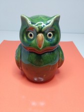 Green Pottery Owl Ornamental