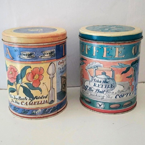Vintage tea coffee tin - vintage,