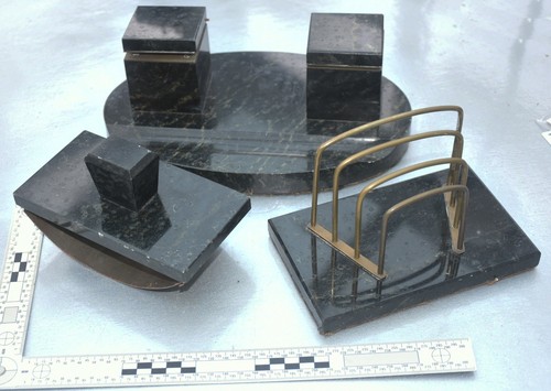 Art deco black marble double - black,