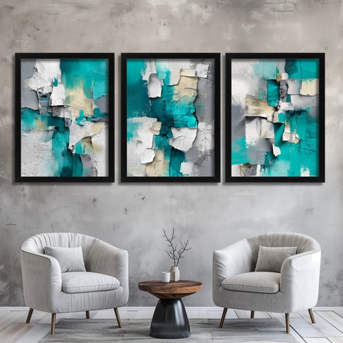 Teal abstract wall art - abstract, of