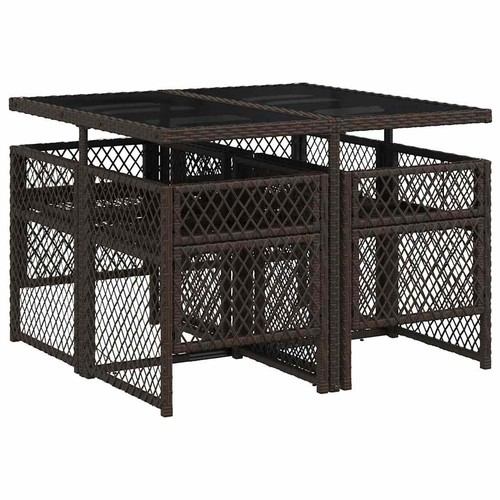 Brown rattan dining table - rattan, and
