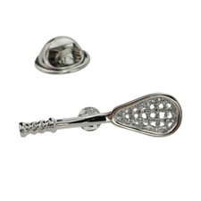 Lacrosse Stick Rhodium Plated Lapel PIn Badge X2AJTP536
