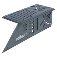 WOLFCRAFT 3D Mitre 90 & 45 Degree Square Rule With Drill & Radius Gauge, 5208 