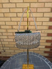 Tanner Krolle Designer Silver beaded tassel bag