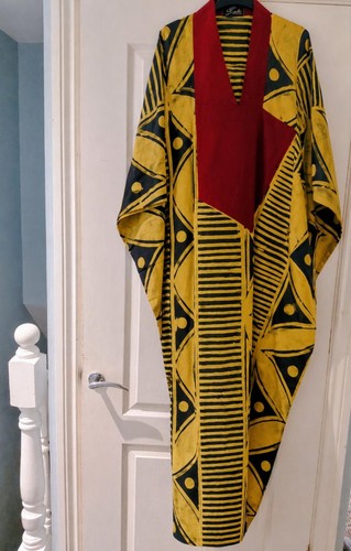 Cotton printed maxi kaftan - cotton,