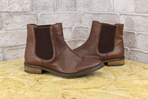 Brown leather pull ankle - brown,