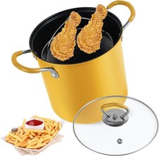 3L Small Deep Fat Fryer, Chip Pans with Basket and lid, Mini Fryers