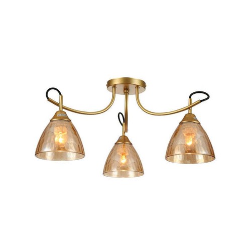 Amber cone glass gold - glass, semi