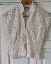 Vintage Cropped White Lace Blouse - Hartsbourne Of Mayfair - 1940s