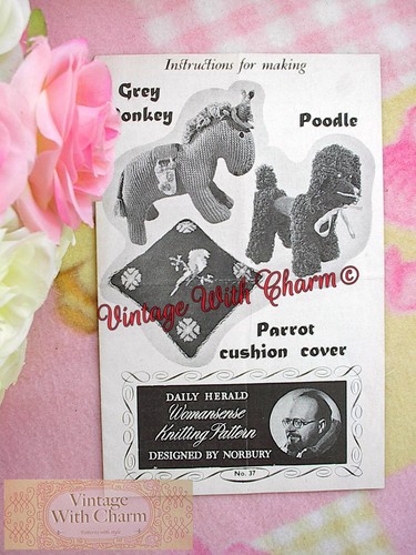Vintage toy knitting pattern - toy,