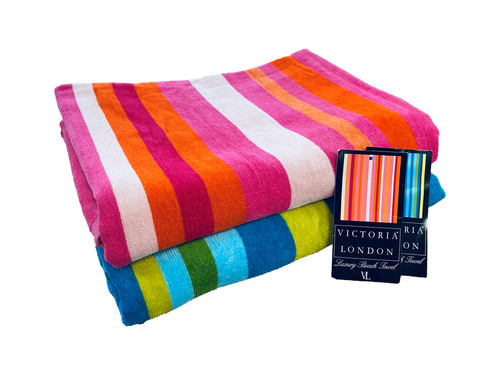 Cabana stripe beach - towel, pink