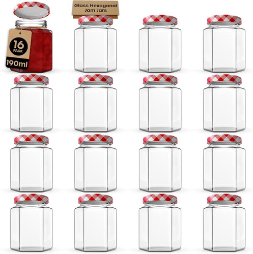 Hexagonal jars glass jam - hexagonal,