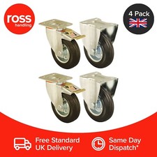 Set of 4 150mm Rubber Wheel