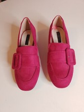 Lost Ink Ladies Slip on Brogue UK 5 Maroon Burgundy Classic WORK OFFICE CHIC  