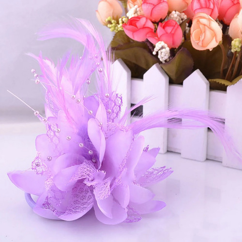Flower feather fascinator hair - feather,