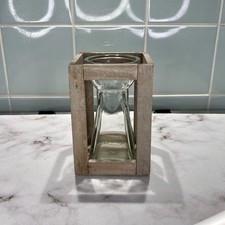 Rustic Wooden Holder & Glass