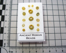 Ancient Roman Empire ~AD 200 genuine jewelry beads in display YELLOW 1 case/bid