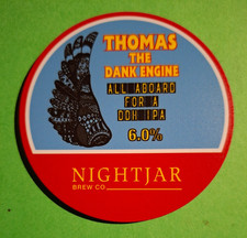 NIGHTJAR brewery THOMAS THE DANK ENGINE ale keg beer pump font badge Yorkshire