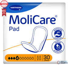 30 x MoliCare Pad Unisex Incontinence Pad - 4 Drops - 1 Pack of 30 - 825ml