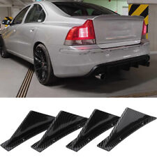 Carbon 4 Fin Car Rear Bumper Spoiler Wing Lip Diffuser Kit For Volvo S40 S60 S90