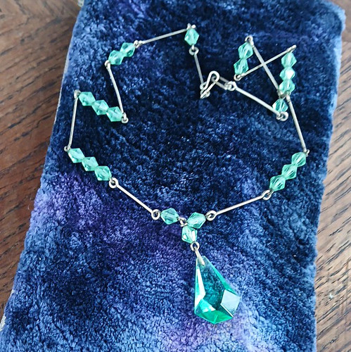 Vintage art deco green - vintage, czech