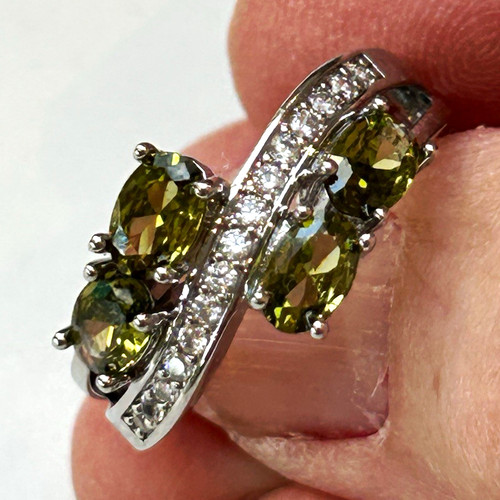 Silver tone ring marquise - silver,