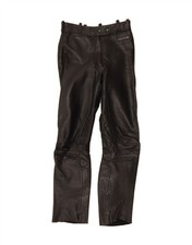 HEIN GERICKE Womens Straight Leather Trousers EU 38 Medium W28 L30 Black AP02
