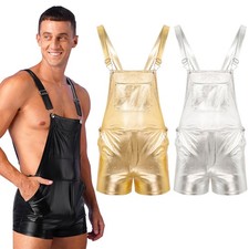 Man Shiny Metallic Dungarees