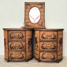 Pair of vintage painted rattan