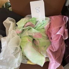 Bundle 8 Gossamer Gauge Fabric Mix Sizes Sew Craft Sewing Scraps Pieces Off Cuts