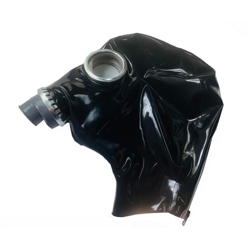 Unisex latex gas mask - gas, back