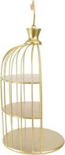 3 Tier Gold Cake Stands with Bird Cage Shaped Display Stand Mini Cake For Party