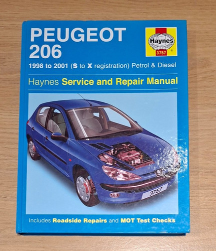 Haynes peugeot 206 1998 - peugeot, 1998-2001