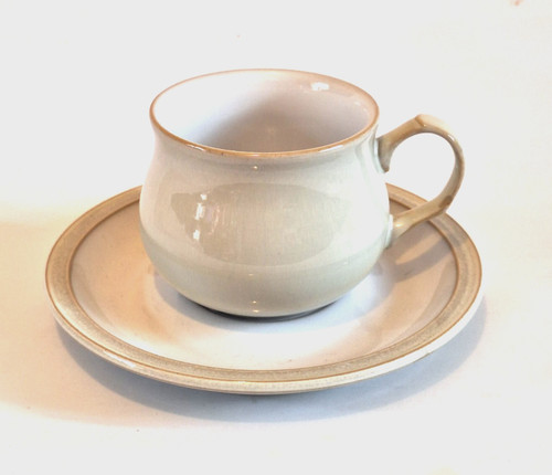 Denby linen stoneware cup - stoneware, &