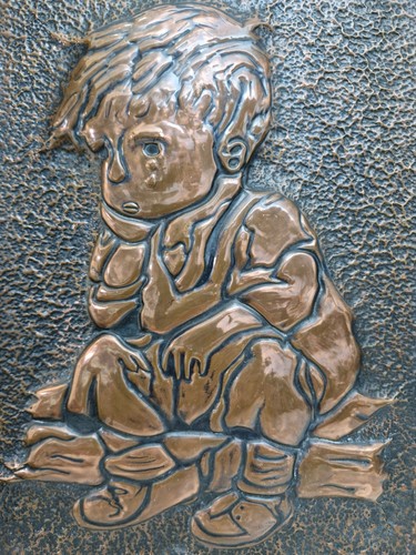 Vintage copper hammered - copper, wall