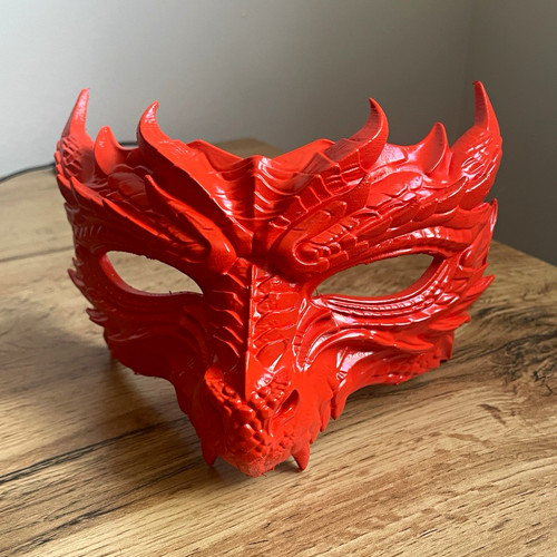 Red dragon mask printed - 3d,