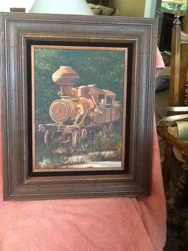 Original framed train oil - framed,