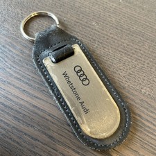 Audi Whetstone Leather Chrome Key Ring/Fob Dealer Garage A3 A4 A5 A6 A7 A8 SLine