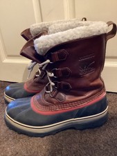 Mens Sorel Caribou Waterproof Outdoor/Snow Boots Size UK 8 brown black red