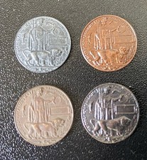 4 Miniature WW1 Death Plaques