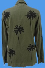 Amiri Palm Tree Patch Work Cotton Cashmere Army Shirt Size Medium