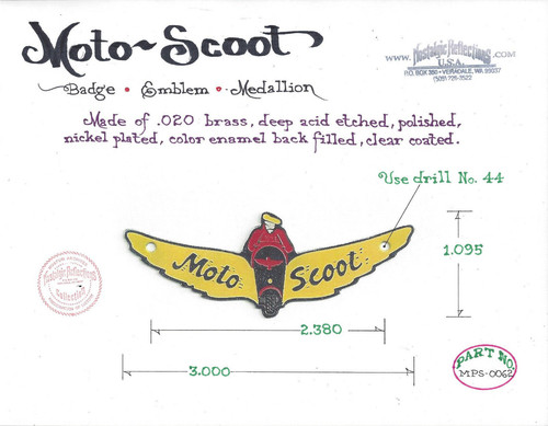 Moto scoot bicycle head - head, badge