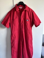 Men’s Dickies Carpenter Workwear Overalls Red Size Chest 42 Length Regular Used