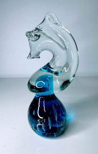 Seahorse glass paperweight - seahorse,
