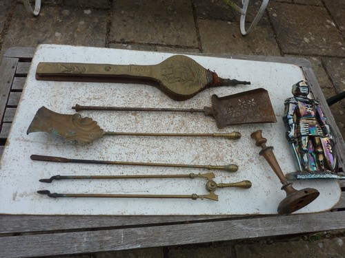 Antique vintage brass fire - antique,