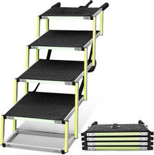 Foldable Dog Stair Non-slip Surface Marking 4-Step Black For Auction 