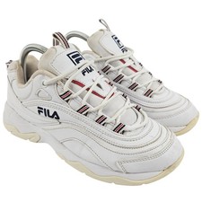 Fila Womens Trainers Retro White Lace Up Logo Size UK 6.5 EU 40 US 9