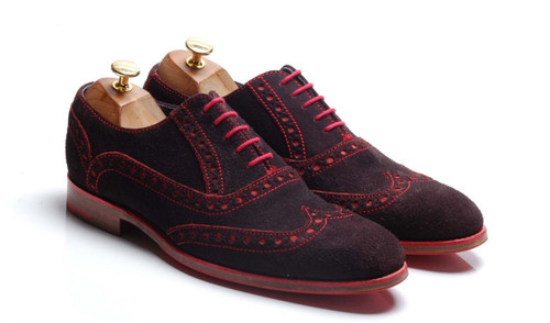 Barker suede shoes red dark - shoes,