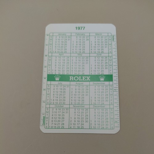 Rolex calander cards 1977 - ,